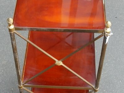 1970' Pair of shelves has 3 levels  Maison Bagués in bronze and Bakélite Amber Colour