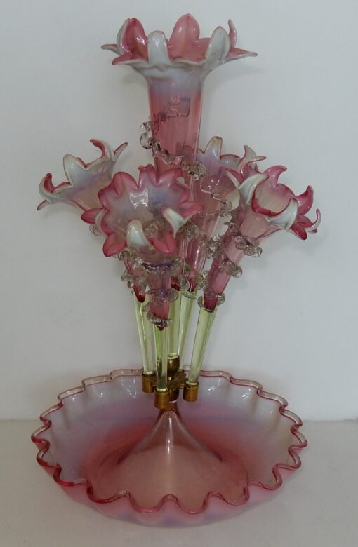 1880/1900' Glass Cup Opalescent With 5 Cornets N3 - Image 3