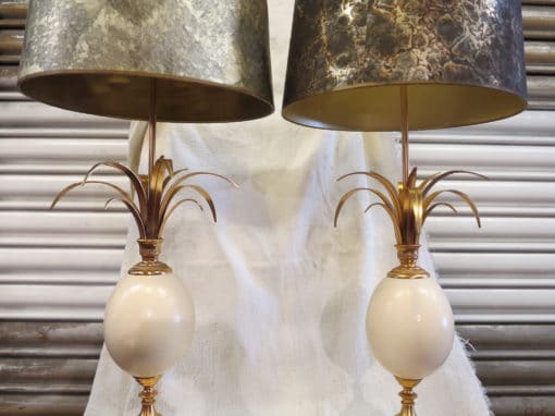 Pair of lamps or similar style Charles egg d ostrich - Image 3