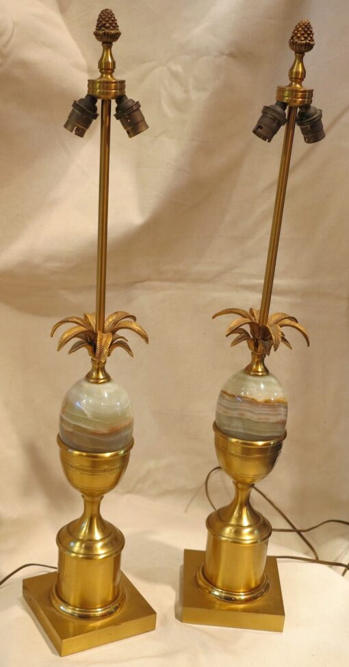 Pair of lamps style Charles with egg in onyx - Image 2