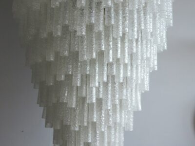 1970' chandelier Venini crystal of Murano of shape pipes 434 crystals