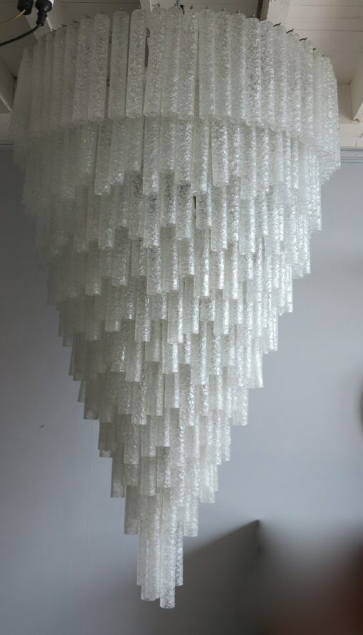1970' chandelier Venini crystal of Murano of shape pipes 434 crystals