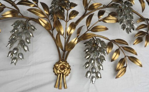 Wall lamp 4 lights in wisterias, flower of bottom gilded - Image 3