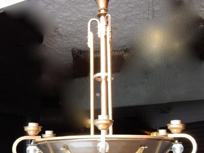 1950' Round Chandelier Jacques Adnet in Brass