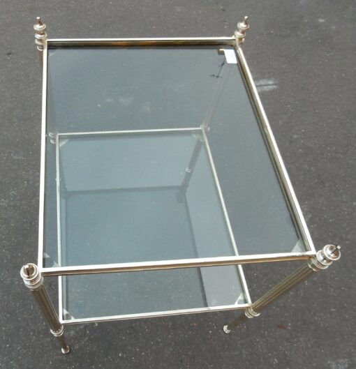 1970 End of sofa Maison Bagués  with tops in smoked glass  48 X 40 cm - Image 4