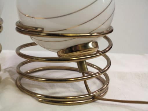 1970' Pair of lamps with golden planet satellite lines on spring - Image 5