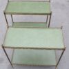 Paire d Etagere en bronze Maison Bagués avec galeries gainées de skai vert – Image 4