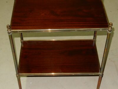 1950/70' End of Sofa or Shelve Maison Jansen with 2 Mahogany Trays