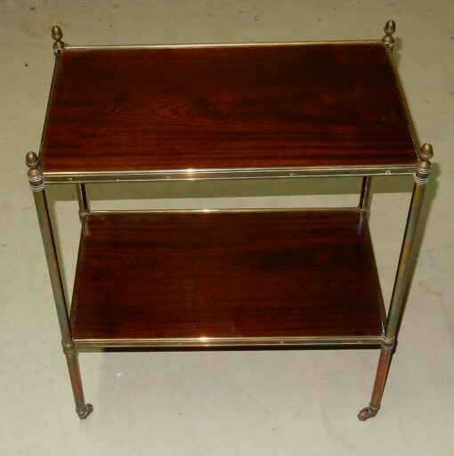 1950/70' End of Sofa or Shelve Maison Jansen with 2 Mahogany Trays