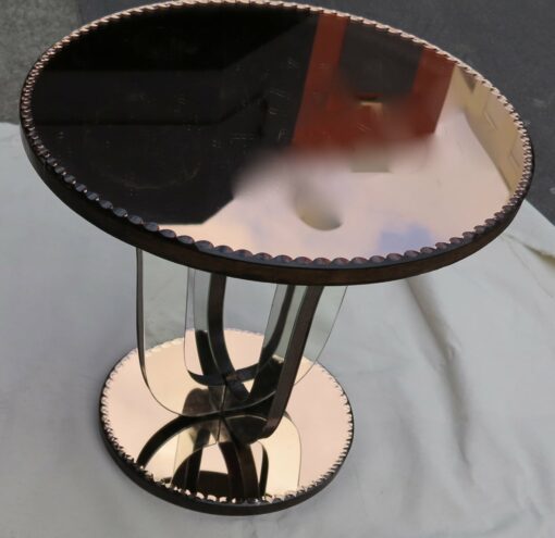 Pedestal table art deco mirror copered color - Image 3