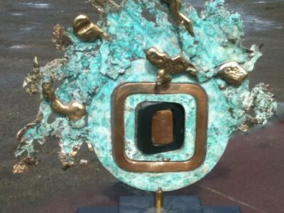 Bronze sculpture with motives included by Cantarel