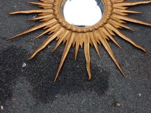 1950/70 ' Miroir Soleil Convexe, Bois Doré - Diametre 122 cm – Image 3
