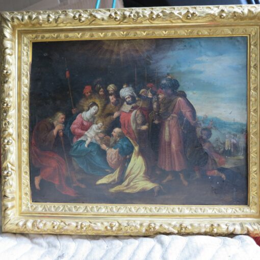 Nativité,huile sur cuivre,attribué a Frans Francken le jeune