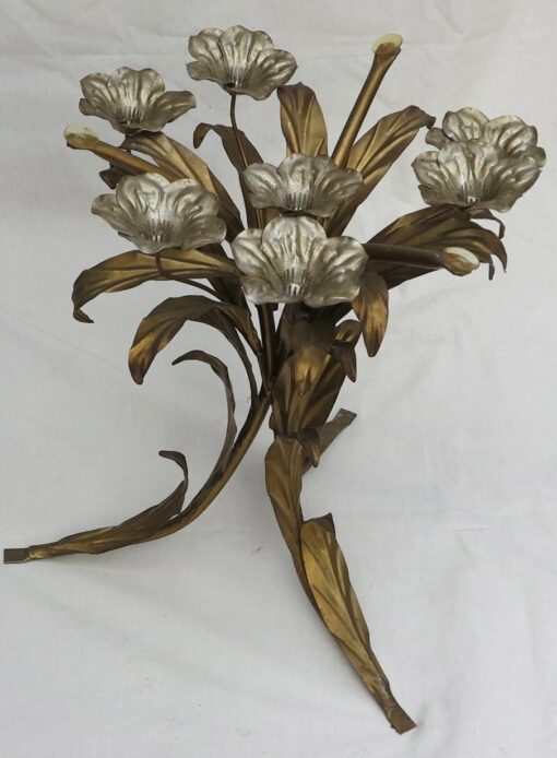 Pedestal table 70 in metal in flowers - Image 3