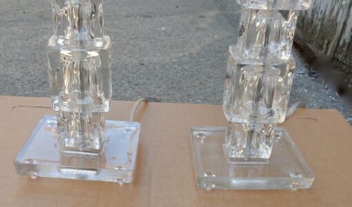 1970/80' Paire de Lampes en Verre de  Style Design – Image 3