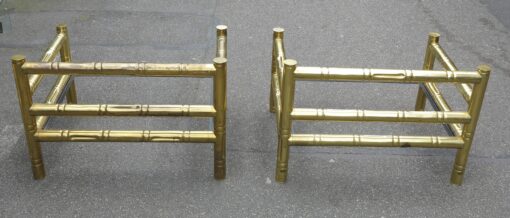 1950/70 Paire de fauteuils laiton doré design italien modele bambou – Image 7
