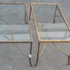 1950/70' Paire de Tables Basses en Bronze Doré Décor Palmier Maison Charles 105 X 50 cm – Image 4