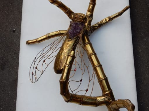 1970' Wall Lamp or Coffee Table Enlighteningof A Cicada  FERNANDEZ or DUVAL BRASSEUR or HONORE - PARIS - Image 3
