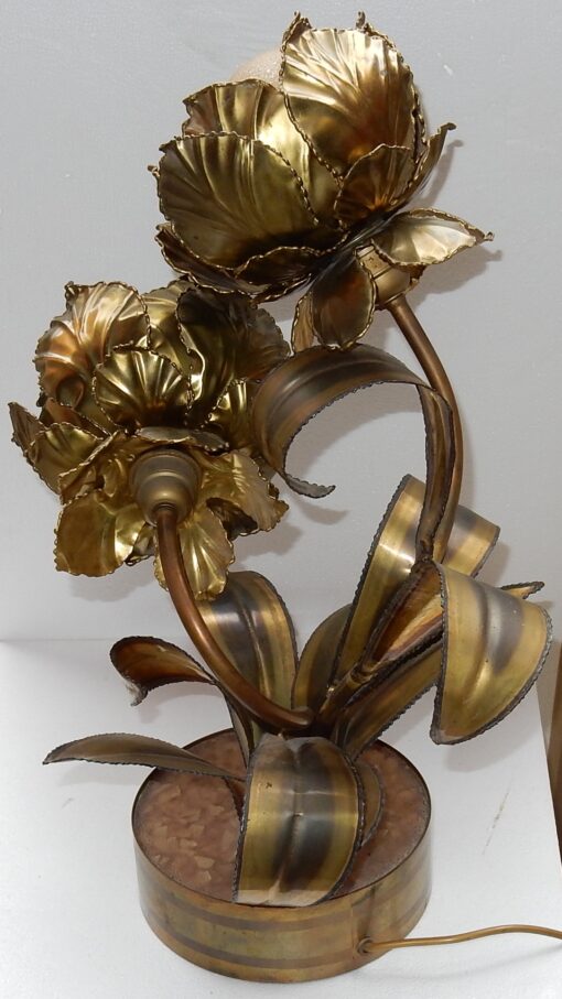 1970 "Plant Enlightening in Brass  Maison Jansen 2 Heads H 64 cm - Image 3