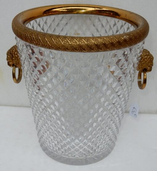 1950-70 ' Bucket has champagne Crystal and Bronze Gilded Heads of Lion - Image 4