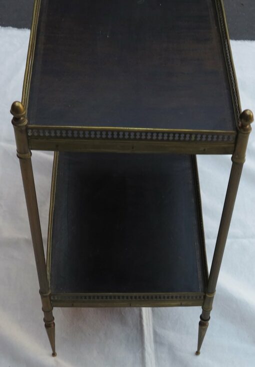 1950/70' Shelf in brass with gallery Maison Bagués 2 tray with black leather - Image 5