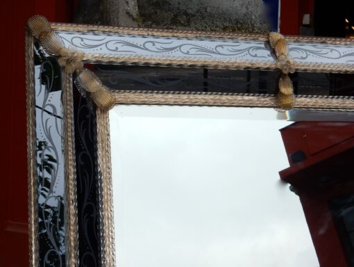1970 Mirror Style Véronese Rectangular Pareclose and Gilted Flowers 176X 113 cm - Image 4