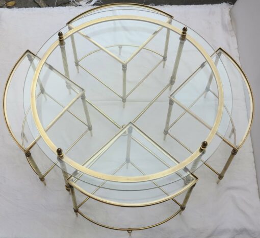 1950/70' Coffee table Maison Bagués bronze and her 4 tables - Image 4