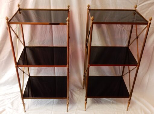 1950/70' Pair of Shelves has 3 levels Maison Bagués With Black Opaline - Image 2