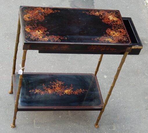 1950/70'  Table With a Drawer in the Style of Maison Bagués ,Lacquer of China 48 X 25 cm