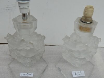 1950/70 Pair of lamps signed LALIQUE