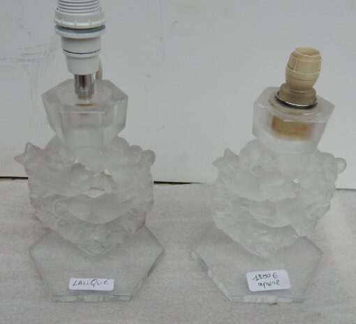 1950/70 Pair of lamps signed LALIQUE