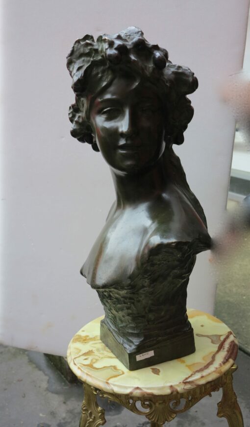 1900, Jef Lambeaux Bronze Dark Patined Woman's Bust