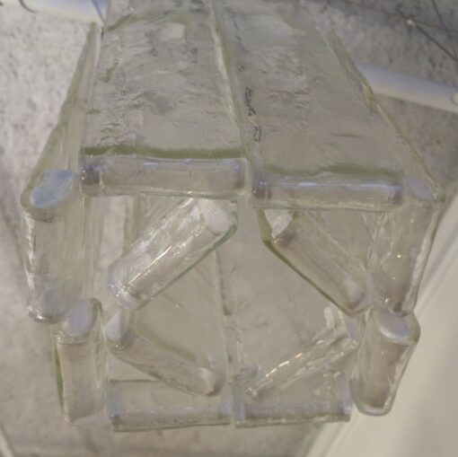 1950' Paire de Lustres Venini en Forme de Cage Cristal de Murano 43 x 32 x H 73 cm – Image 6