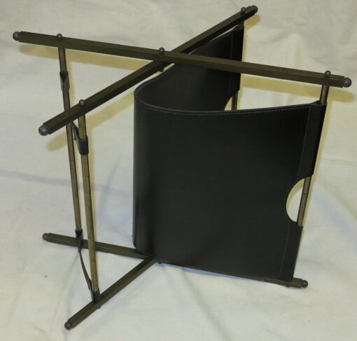 1950/70 Jacques Adnet skaï and brass carry newspaper - Image 6