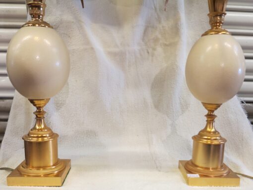 Pair of lamps or similar style Charles egg d ostrich - Image 2