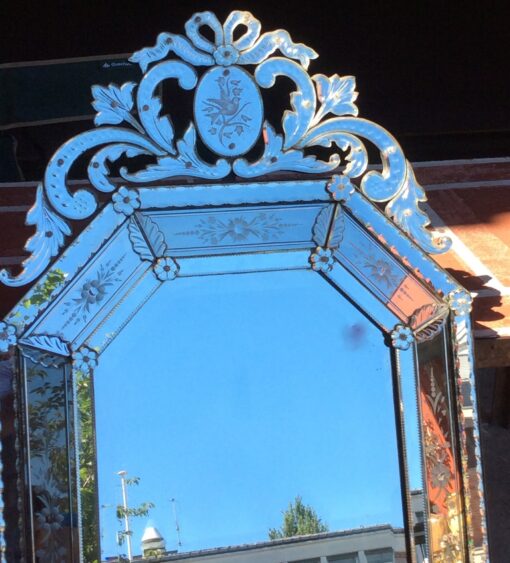 1900' Venitian mirror style LXIV  with bird  129  X 77 - Image 2