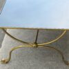 1950/70 Cofee table in gilted bronze with delphins Jacques Adnet top black opaline - Image 5