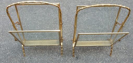 1950/70' Paire de Porte Revues Style Maison Baguès Modèle Bambou en Laiton Poli – Image 7