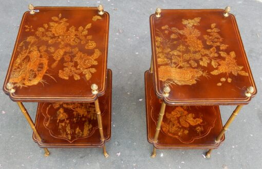 1950/70'  Pair of End of Sofa in the Style of Maison Bagués Lacquer of China 45 X34 cm - Image 3