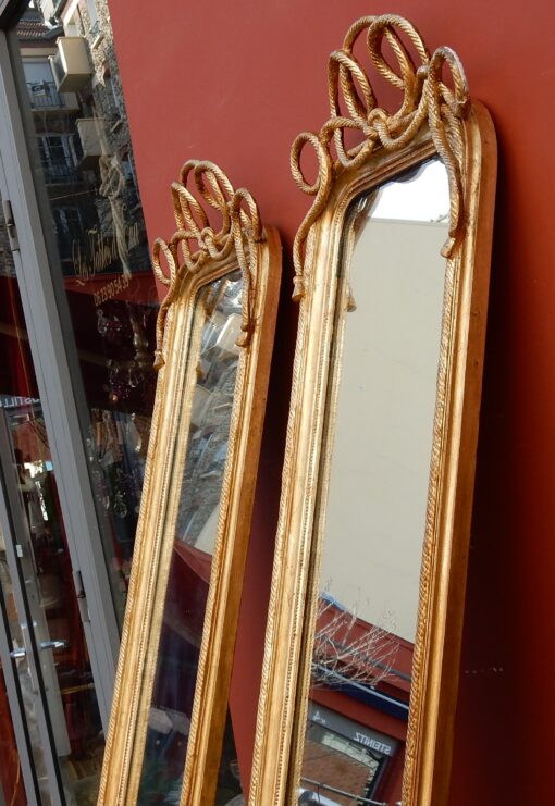 1850/80 Paire de Miroirs au Mercure Napoléon III. 221 x 47 cm – Image 3