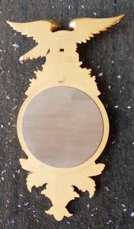 1950/70' Miroir Convexe à l'Aigle, Bois Doré H 97 cm – Image 3