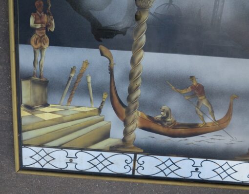 1950′ Eglomised Panel “Gondola ride for the Carnival of Venice” - Image 6