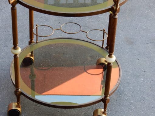 1950/70 Rolling Bar Gilded Brass Maison Jansen 2 Levels - Image 6