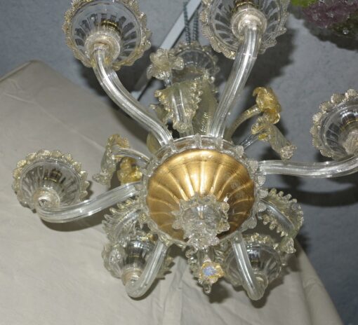 1900/20' Chandelier  Murano cristal and gold  with 6 lights arms - Image 6