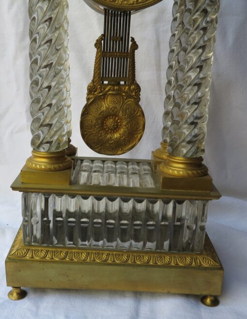1830' Clock Portico Charles X Crystal Baccarat and Golden Bronze - Image 8