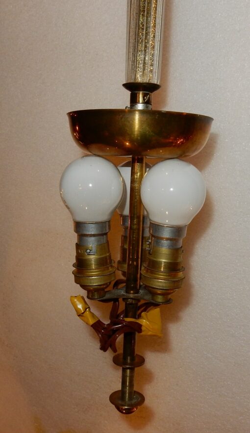 1950/70 Chandelier Murano Crystal and Gold Inclusion, Pineapple Form by  Barovier & Toso - Image 4