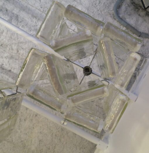 1950' Paire de Lustres Venini en Forme de Cage Cristal de Murano 43 x 32 x H 73 cm – Image 4