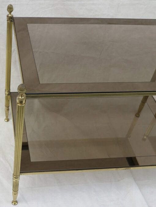 Pair of ends of sofas style Bagués bronze with smoked glass circumference mirror - Image 4