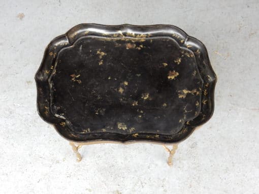 1940/50 Coffee Table Tray Lacquer of China Maison Bagués in Brass Bambou Deco - Image 3
