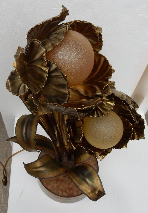 1970 "Plant Enlightening in Brass  Maison Jansen 2 Heads H 64 cm - Image 8